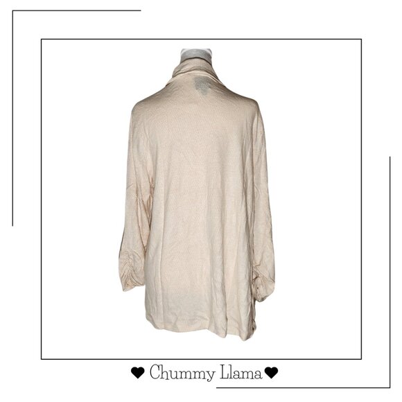 Bobeau Tan Open-Front Cardigan – Soft Lightweight Knit, Size 1X - Picture 2 of 3